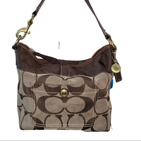 Coach Handbag Brown Purse Signature Logo - Picture 2 of 12